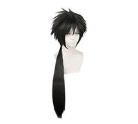SEIZIS Cosplay Wig Peluca de Anime Uchiha Izuna Peluca, Peluca Negra Larga, Disfraz Peluca de Halloween, for Halloween, Fiesta de Disfraces, Espectáculo de Anime, Evento de Cosplay, Conciertos