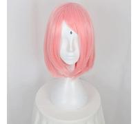 SEIZIS Cosplay Wig Peluca de Cosplay de Anime Haruno, Pelo Corto de Estilo Rosa, Peluca de Pelo sintético Resistente al Calor + Gorro de Peluca