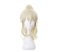 SEIZIS Cosplay Wig Peluca de Cosplay for Game Genshin Impact Long Straight con Cuernos Pelucas de Cabello sintético con Gorro de Peluca Gratis