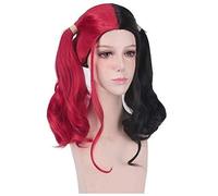 SEIZIS Cosplay Wig Peluca for película de Anime Joker Harleen Quinzel Perücke Cosplay Kostüm Doppel Pferdeschwanz Synthetisches Langes Haar für Frauen Party Perücken DM681