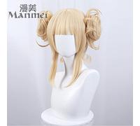 SEIZIS Cosplay Wig Send Xiaohuya to my Hero Academy to Cross my Quilt Body, Two-Color Styling, Steamed Bun cos Wig, Milk Gold and Long sideburns (Send hairnet + 13mm Small Tiger Teeth)