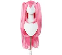 SEIZIS Cosplay Wig The End of The Blazing Angel Cruella Cepesi Split Pink Fluffy Double Ponytail cos Peluca Azul
