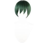 SEIZIS Peluca Curse Battle Anime Role Wig Zen Institute Really COS Peluca de dos años de tinta verde mullida pelo corto Cosplay