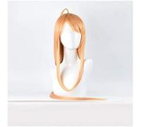 SEIZIS Peluca de anime zorro demonio pequeña doncella roja larga recta oblicua flequillo cosplay peluca Tushan Susu naranja cos peluca como se muestra Cosplay peluca Coser
