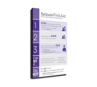 Seizure First Aid Canvas Wall Art Print Medical Emergency Guide Poster for Classroom School Office Safety Decor(Framed,12X18inch(30X45cm))