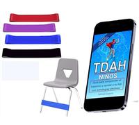 Seka-Planet Pack de 4 Bandas Elásticas para Silla, Ayuda para Niños con TDAH, Mayor Concentración y Tranquilidad, Material Seguro de Látex Natural, eBook TDAH Niño Incluido, Garantía de Satisfacción