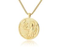 SEKDAQ Collar Chapado En Oro De 18 Quilates De Athena Artemis Hecate,Collar De Mitología Griega,Collar De Reina con Medallón De Oro For Mujer