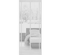 Sekey 130x220 cm cortina magnética para protección contra insectos, Mosquitera para puerta para balcón, sótano o terraza (se puede cortar en altura y ancho), Blanco