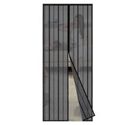 Sekey 85x210 cm Cortina Magnética de Puerta a Prueba de Mosquito para Puertas de Madera, Puertas de Aluminio, Puertas del Balcón, Puertas de RV, Cierre Automático, Negro