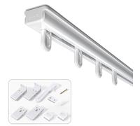 Sekey Barra de cortina extensible, riel de cortina de 1 vía, de aluminio, telescópico, barra de cortina ajustable, 110-210 cm