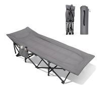 Sekey Cama de Camping Plegable con Acolchado y Bolsillo Lateral, hasta 190 x 71 x 36 cm, Superficie de Descanso Muy Ancha, Tumbona de Camping para Exterior e Interior, Ideal para jardín, Camping