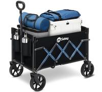 Sekey Carro Plegable 65L Carga/80KG Capacidad, Carrito Playa y Freno y Mango Ajustable，Compacto Ligero para Supermercado/Acampada Mini 4029, Negro