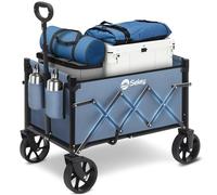 Sekey Carro Plegable 65L Carga/80KG Capacidad, Carrito Playa y Freno y Mango Ajustable，Compacto Ligero para Supermercado/Acampada Mini 4029, Azul