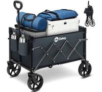 Sekey Carro Plegable 60L Carga/80KG Capacidad, Carrito Playa y Mango Ajustable，Compacto Ligero para Supermercado/Acampada Mini 4029, Gris Oscuro