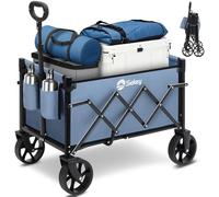 Sekey Carro Plegable 65L Carga/80KG Capacidad, Carrito Playa y Freno y Mango Ajustable,Compacto Ligero para Supermercado/Acampada Mini 4029, Azul