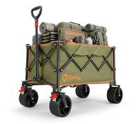 Sekey Carro Plegable XXL 135L, Capacidad de Carga 150KG, Ruedas 17x8,5 cm con Freno de Mano, Estructura Patente de Montaje Rápido 4 Direcciones, Carro Ligero SE4031, Caqui