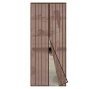 Sekey Cortina Magnética de Puerta a Prueba de Mosquito para Puertas de Madera, Puertas de Hierro, Puertas Metálicas, Puertas del Balcón, Puertas de RV, Cierre Magnético Automático, 110x220 cm, Marrón