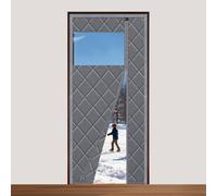 Sekey Cortina térmica magnética para puerta, 100 x 220 cm, protección contra el frío, cortina térmica para puertas, apertura lateral, cortina térmica, sin agujeros, para puerta de balcón (con ventana)