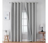 Sekey Cortinas Opacas, 2 Unidades, 140 x 245 cm, para salón, Opacas, Ojales para Colgar