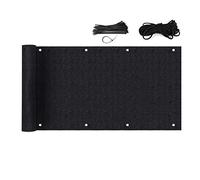 Sekey Cubierta de privacidad para balcón, HDPE, 220 g/m², ligera, transparente - Resistente al viento y a la intemperie - Con ojales, presilla de nailon y cordón negro, 0,9 x