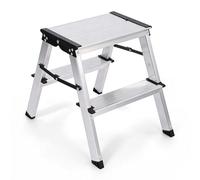 Sekey Escaleras Plegables Aluminio 2 Peldaños, Utilizable por Ambos Lados, Peldaños Antideslizantes, para Hogar y Casa, Certificada TÜV y SGS EN131 y 14183, Soporta hasta 150 kg