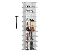 Sekey Estantería para Zapatos de 10 Niveles, Armario para Zapatos de plástico Compacto, Estantería para Zapatos Delgada para Pasillo, Dormitorio, Entrada, vestidor - 43x31x173cm, Blanco