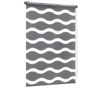 Sekey Estor Doble con fijación sin Agujeros para Ventanas, 60 cm de Ancho, Estor Doble, 60 x 210 cm, Color Gris Oscuro