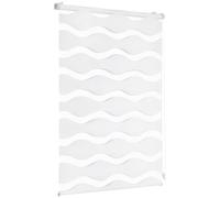 Sekey Estor Doble con fijación sin Agujeros para Ventanas, 70 cm de Ancho, Estor Doble, 70 x 130 cm, Color Blanco