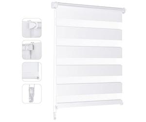 Sekey Estor Doble con fijación sin Agujeros para Ventanas, 85 cm de Ancho, 85 x 210 cm, Color Blanco