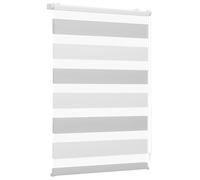 Sekey Estor Doble con Sistema de fijación sin Agujeros para Ventanas, Bicolor, 100 cm de Ancho, Estor Doble, protección Solar, 100 x 150 cm, Color Blanco y Gris Claro