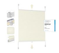 Sekey Estor Plisado Klemmfix sin Agujeros, 100 x 120 cm, Estor Plisado para Puertas y Ventanas, Opaco, protección Visual, protección Solar, 100 cm de Ancho, Color Beige