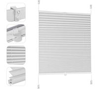 Sekey Estor Plisado sin Agujeros, Estor Plisado para Ventana, 70 x 130 cm, Color Blanco