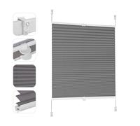 Sekey Estor Plisado sin Agujeros oscurecimiento, Estor Plisado para Ventana, 95 x 130 cm, 95 x 130 cm, Color Gris Oscuro