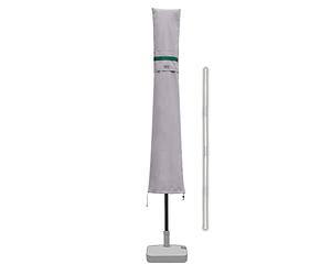 Sekey Funda para Sombrilla Ø200 cm-350 cm, Funda para Parasol Jardín, Funda Protectora de Sombrilla,100% poliéster,Equipado con Varilla Telescópica,Impermeable, Gris Claro
