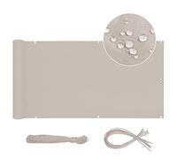 Sekey Malla Ocultacion Balcon Protección de Privacidad Opaca Oxford Tela 90 x 300cm, impermeable, Protección UV, Resistente al Viento, con Cuerda y Bridas, Gris Pardo