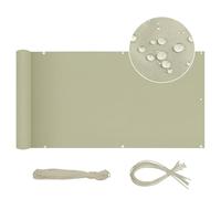 Sekey Malla Ocultacion Balcon Protección de Privacidad Opaca Oxford Tela 90x600cm, Impermeable, Protección UV, Resistente al Viento, con Bridas, Caqui