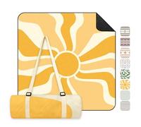 Sekey Manta Picnic 150x200 cm Manta Picnic Impermeable Antisuelo Acolchada Tres Capas Fondo PEVA Correa de Transporte para Picnic, Camping, Playa