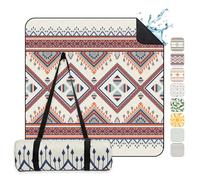 Sekey Manta Picnic 200x200 cm Manta Picnic Impermeable Antisuelo Acolchada Tres Capas Fondo PEVA Correa de Transporte para Picnic, Camping, Playa