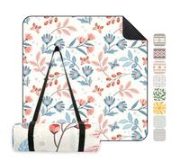 Sekey Manta Picnic 200x200 cm Manta Picnic Impermeable Antisuelo Acolchada Tres Capas Fondo PEVA Correa de Transporte para Picnic, Camping, Playa