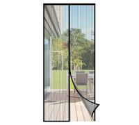 Sekey Mosquitera Magnética Balcón Protector vs Insectos, 90x210 cm, Sin Perforar, Translúcida, Antidesgarros y Clima, Velcro 4 cm, Irrompible, Negro