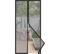 Sekey Mosquitera magnética para puerta sin necesidad de taladrar, cortina para puerta de balcón, cortina magnética, protección contra insectos, con cinta adhesiva, 70 x 210 cm, color negro