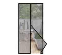 Sekey Mosquitera magnética para puerta sin necesidad de taladrar, cortina para puerta de balcón, cortina magnética, protección contra insectos, con cinta adhesiva, 140 x 220 cm, color negro