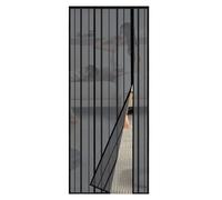 Sekey Mosquitera para puerta contra arañazos de gatos, cortina magnética para apertura lateral, mosquitera magnética para puerta de balcón, fácil instalación, sin agujeros, 100 x 220 cm, color negro