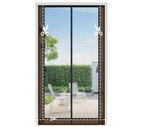 Sekey Mosquitera Puerta Magnética Recortable - Correas con Hebillas Cosidas Doble Lado| Sin Perforar| 4cm Velcro Arriba, Insecto Protección para Balcón/Terraza/Habitación, 130x220cm, Negro