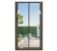 Sekey Mosquitera Puerta Magnética Recortable - Correas con Hebillas Cosidas Doble Lado| Sin Perforar| 4cm Velcro Arriba, Insecto Protección para Balcón/Terraza/Habitación, 100x210cm, Negro