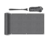 Sekey Pantalla para Balcón Jardín Protección de Privacidad HDPE 220 g/m², Protección UV, Resistente al Viento y Transpirable, Ligeramente Transparente, con Cables y Cuerdas, 75 x 300cm, Antracita