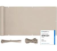 Sekey Pantalla para Balcón Jardín Protección de Privacidad Opaca Polyster, Protección UV, Resistente al Viento, se Puede Cortar, con Cuerda y Bridas 90 x 600cm, Gris Pardo