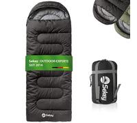 Sekey Saco de Dormir Adulto Rectangular, 3 Estaciones, Saco de Dormir Ultraligero, 2-en-1 Manta, Cremallera Anti-atrapamiento, Ventilación Pies, 10-20°C, Camping y Outdoor, 220x80 cm, 1,45 kg