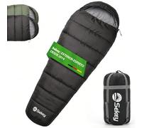 Sekey Saco de Dormir Momia Adulto, Saco Dormir Verano/Invierno, Ultraligero y Compacto, con Cremallera Anti-atrapamiento, Impermeable y Antidesgarros, Camping y Viaje, 0,9 kg/1,7 kg, 220x80x50 cm