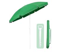 Sekey Sombrilla con certificado GRS de 160 cm con soporte para sombrilla para jardín, terraza y playa, altura regulable e inclinable con UPF50+, poliéster reciclado impermeable, resistente al viento
